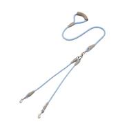 Laisse pour chien de taille moyenne avec double chaîne pour chien - Un remorquage et deux laisses avec fournitures pour animaux de compagnie (bleu)