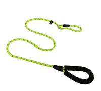 Laisse pour chien en corde avec poignée rembourrée douce et lignes réfléchissantes, fabriquée en nylon, durable et sûr, laisse d'escalade torsadée de 1,5 m, adaptée pour les chiens de taille moyenne