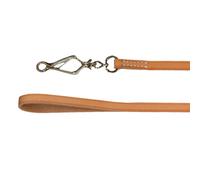 Laisse en bandoulière AKAH en cuir fauve 1,85 m x 10 mm mit Scherenzange
