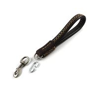 Laisse pour chien en cuir robuste avec boucle en métal amovible Laisse courte pour chien Collier en cuir Fournitures pour animaux de compagnie Poignée courte pour le dressage des grands chiens Heavy