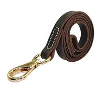 Laisse pour chien en cuir robuste faite à la main Marron foncé Noir avec crochet doré Idéal pour la marche et le dressage de toutes les races de chiens 4 tailles