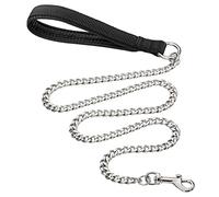 Laisse pour Chien en Métal Robuste, 180cm Chaîne de Laisse pour Animal de Compagnie à L'épreuve de La Mastication avec Poignée Rembourrée Douce pour Chiens de Grande et Moyenne Taille (180cm*3mm)