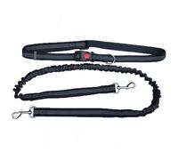 Laisse pour chien en nylon élastique durable pour la course et la marche, laisse de traction avec prise en main confortable, idéale pour les chiens actifs et les propriétaires (noir)