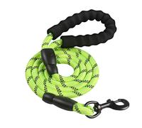 Laisse pour chien en nylon réfléchissante en vert avec une longueur de 1,5 mètre