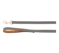 Flamingo Laisse pour Chien Virginia Gris 130cm 15mm - Le Mousqueton a Une Finition Mate dorée - avec Anneau pour acessoires