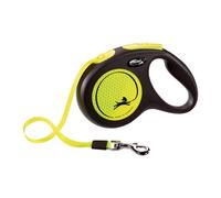 Flexi Laisse bande New Neon Taille S 5 m Noir et fluo Jaune G
