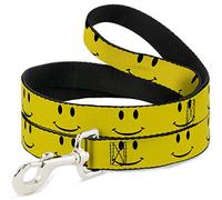 Laisse pour Chien Happy Face Jaune Noir 1,8 m de Long 3,8 cm de Large
