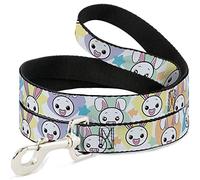 Laisse pour Chien Happy Sad Bunnies Stars - Blanc Pastel - 10,5 cm de Large