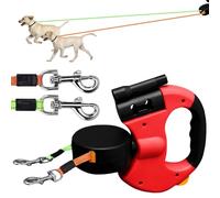 Laisse pour Chien, Laisse Chien Enrouleur, Double Laisse pour 2 Chiens, Enrouleur, Extensible, Rétractable, 3 Metres, 360º sans Enchevetrement, pour Moyens et Grands Chiens