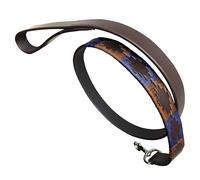 Laisse pour Chien Polo Carlos Diaz en Cuir Authentique ciré et brodé