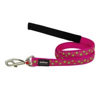 Laisse pour Chien Red Dingo STYLE STARS LIME ON HOT PINK 15mm x 120 cm