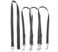 Laisse pour Chien Réfléchissante Triple, Nylon Noir, Poignée Renforcée