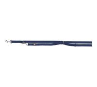 Laisse pour chien réglable double Trixie Premium Bleu XS/S