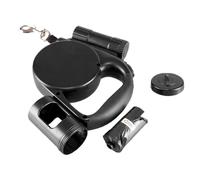 Laisse pour Chien Rétractable avec Lumière | Laisse Télescopique Automatique Cinq Mètres Accessoire Quotidien Porte-Sac à Excréménts - pour Grand Chien - Course Camping Randonnée Voyage Plage A