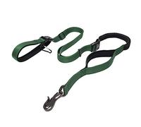 Laisse pour Chien Robuste - 1,5 m à 2,4 m - Double poignée - Laisse de trafic avec élastique Solide et Ceinture de sécurité de Voiture - Laisse réfléchissante Mains Libres pour Chiens de Taille