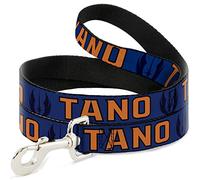 Laisse pour chien Star Wars Jedi Order Insignia et texte tano, bleu, orange, 1,8 m de long et 1,3 cm de large
