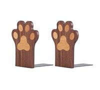 Laisse pour chien, Support de livre en bois massif forme griffe chat, support rangement créatif for serre-livres, étagère mignonne for insertion livres, bibliothèque d'artefacts(Black Walnut)