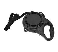 Laisse pour Petit Chien avec Rangement Creux |Non rétractable pour la sécurité |Multifonction avec Crochet pour Bouteille d'eau/Bol/Sac Poubelle, Ergonomique, léger, 5 Couleurs (Noire)