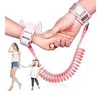 Laisse pour tout-petit, 2 m, lien de poignet anti-perte pour enfants avec verrou à induction, harnais de marche de sécurité pour enfants pour supermarché, centre commercial, extérieur, voyage (rose)