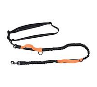 Laisse réfléchissante et rétractable pour Chien, Corde de Traction réglable pour Animaux de Compagnie avec système de Double rétraction, Sangle de Taille Mains Libres pour Les (Orange)