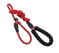 Laisse réfléchissante pour grands chiens - Chaîne en P résistante pour chiens de taille moyenne/grande, pour l'entraînement et la marche pour Malinois et Collie (Foam Red,S-diameter 0,8 cm)
