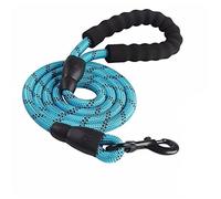 Laisse réfléchissante ronde en nylon pour chien - Idéal pour les grands chiens - Options de longueur : 2 m, 3 m ou 5 m - Diamètre : 1,2 cm - Promenez votre chien en toute sécurité - Disponible en bleu