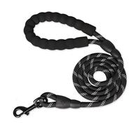 Laisse réfléchissante solide pour chien - Longue lanière de traction pour la marche - Pour chiot, petit, moyen et grand chien - Noir - 0,8 x 150 cm