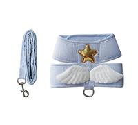 Laisse réglable avec harnais pour chat et ailes d'ange, résistante aux déchirures et anti-perte avec corde de traction de 1,5 m pour promenades quotidiennes (XXL (4-6 kg/8,8-13,2 livres))