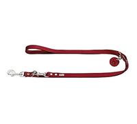 Laisse Réglable En Cuir - Hunter - Rouge - 1,3 X 200 Cm - Multi-Positions - Résistante