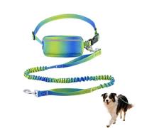 Laisse réglable mains libres pour chien avec pochette de ceinture, élastique réfléchissant pour jogging, cyclisme, entraînement, nylon et polyester, rose, bleu, rouge, vert, extension de 120 à 180 cm