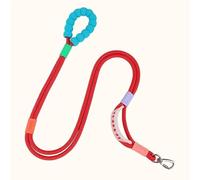 Laisse réglable mains libres pour chien, pour la marche, la course et le jogging - Ceinture avec sangle de poitrine pour propriétaires d'animaux (rouge)