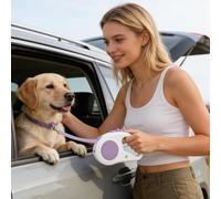 Laisse Rétractable Chien - Longe Télescopique de 5 m avec Lumière LED pour Animal - Laisse pour Promenade,pour L'Aventure en Plein Air Entraînement Voyage Exercice Plage Camping