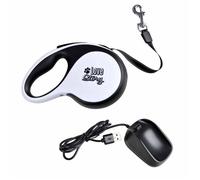 Laisse Rétractable Chien ""Lumière LED"" 19cm Noir