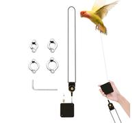 Laisse Rétractable en Fil d'acier pour Oiseaux, 2m Corde Volante pour Perroquets, Ligne d'entraînement au Vol avec Anneaux de 4 Tailles pour Perruches, Calopsittes, Inséparables, Pinsons