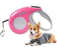 Laisse Rétractable For Chien, Laisse For Chien Avec Poignée Antidérapante, Frein À Une Main, Pause, Verrouillage, Laisse En Ruban De Nylon Solide For Chiens De Petite À Moyenne Taille(Color:Pink,Size: