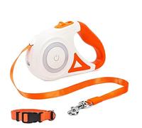 Laisse rétractable pour animal domestique avec lampe de poche - Idéal pour chiens et chats - Automatique, nylon et réfléchissant - Idéal pour les promenades nocturnes - Choisissez entre 5 m ou grand