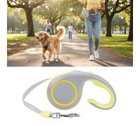 Laisse rétractable pour Chien, 3 Vitesses réglables, Longueur de 5m, Prise Confortable, Laisse Fluorescente pour la Marche du Chien