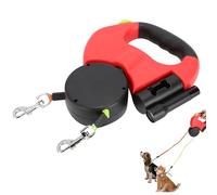 Laisse rétractable pour Chien de 3 m, 2 en 1 sans enchevêtrement, Double Laisse pour Chien avec Verrouillage et déverrouillage légers à Une Main pour Petits et Grands Chiens.(Rouge)