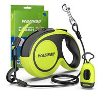 Laisse rétractable pour chien de 5,5 m - Sac à déjections canines amovible, câble anti-mastication et laisse rétractable réfléchissante robuste pour chiens de petite, moyenne et grande taille pesant