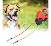 Laisse rétractable pour Chien de à Double extrémité, Laisse Universelle Anti-enchevêtrement avec lumière LED, adaptée à Toutes Les Tailles d'animaux (Rouge)
