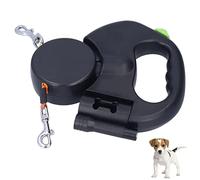 Laisse Rétractable pour Chien, Nylon 1 Tow 2 Laisse Rétractable Double pour Chien Avec Lampe Poche, Laisse pour Animaux de Compagnie Sans Enchevêtrement de 9,8 Pieds à 360 °pour Chiens Jusqu'à 55 Lb