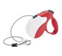 Ferplast Laisse Chien Enrouleur Amigo Mini, Laisse pour Petits Chiens jusqu'à 12 Kg. Cordon Extensible Max 3 m. Bouton de Verrouillage et de déverrouillage Unique, Rouge, Couvercle Blanc