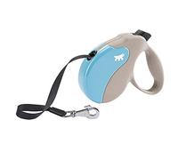 Laisse rétractable pour chiens AMIGO TAPE LARGE, sangle rétractable, 5 mètres, max 50 kg, Bleu