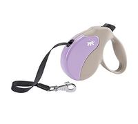 Laisse rétractable pour chiens AMIGO TAPE LARGE, sangle rétractable, 5 mètres, max 50 kg, Lilas