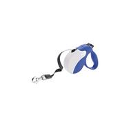 Ferplast Laisse Chien Enrouleur AMIGO MINI, laisse pour petits chiens jusqu'à 12 Kg. Sangle Extensible max 3 m. Bouton de verrouillage et de déverrouillage unique, bleu, couvercle blanc
