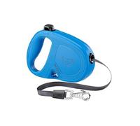 Ferplast Laisse Chien Enrouleur Flippy One, Laisse pour Petits Chiens jusqu'à 15 Kg. Sangle Extensible Max 4 m. Bouton Unique pour verrouiller et déverrouiller, Bleu Clair