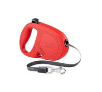 Ferplast Laisse Chien Enrouleur Flippy One, Laisse pour Petits Chiens jusqu'à 15 Kg. Sangle Extensible Max 4 m. Bouton Unique pour verrouiller et libérer, Rouge