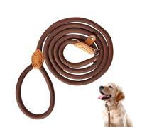 Laisse retriever avec stoppeur de traction, 180 cm de long, 1,4 cm de large, laisse réglable pour chien avec coutures réfléchissantes, collier anti-traction pour chiens de toutes tailles (marron café)