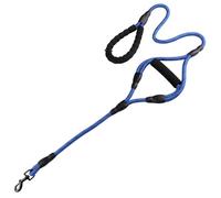 Laisse robuste avec 2 poignées rembourrées confortables, double poignée réfléchissante pour chiens de petite, moyenne et grande taille, pour la marche, le dressage, la course à pied (bleu roi, 1,8 m)