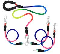 Laisse Robuste pour 3 Chiens avec Dispositif pivotant à 360° Amovible et poignée rembourrée pour Deux/Trois Animaux de Compagnie